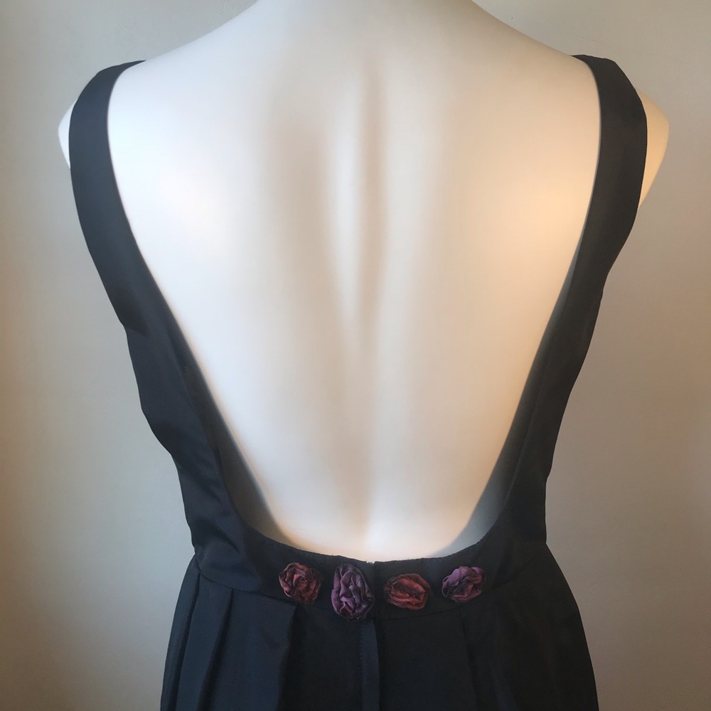 Vintage Gunne Sax Jessica McClintock Backless 80s Dress Goth Black NWT, Rosettes - Picture 3 of 16